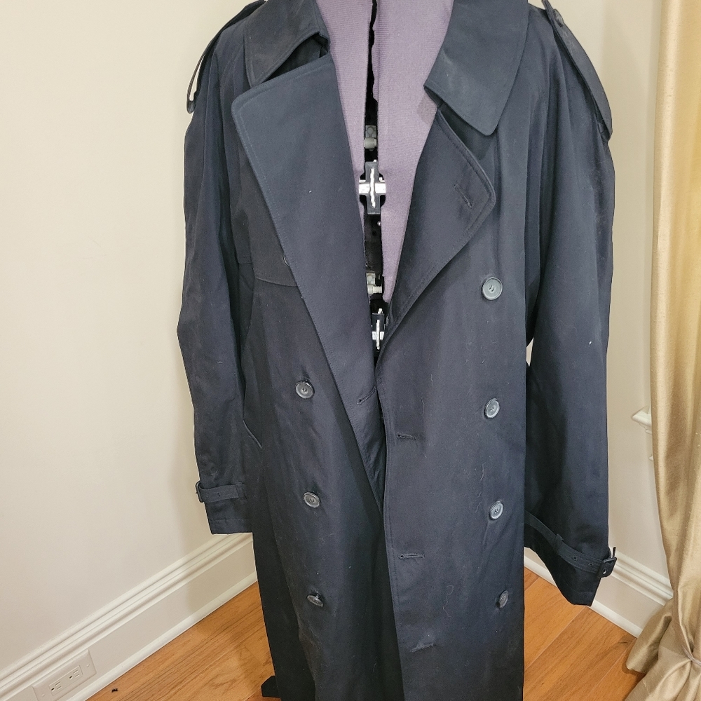 Black Men's London Fog Trench Coat with Liner